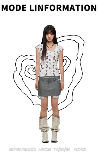 [JIKOO] vintage print tee