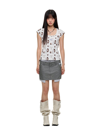[JIKOO] vintage print tee