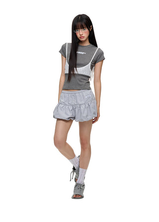[JIKOO] lace patchwork top