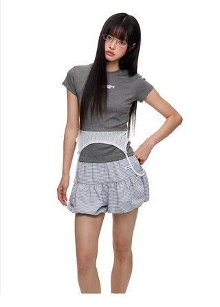 [JIKOO] lace patchwork top