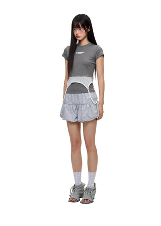 [JIKOO] lace patchwork top