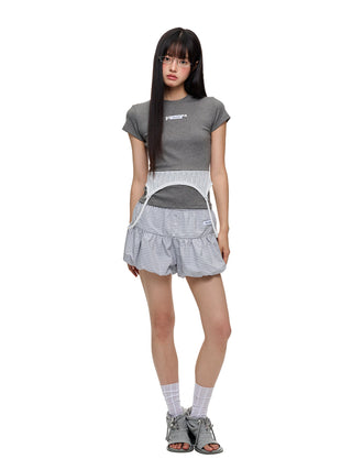 [JIKOO] lace patchwork top