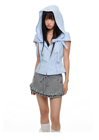 [JIKOO] hooded shirt top