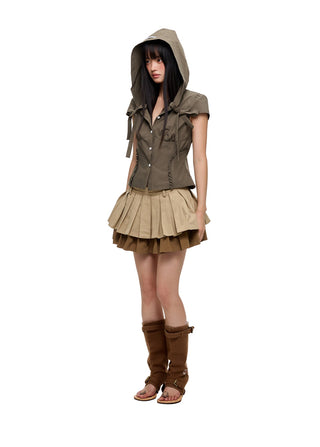 [JIKOO] hooded shirt top