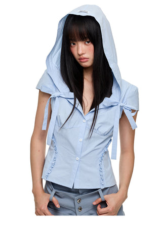 [JIKOO] hooded shirt top