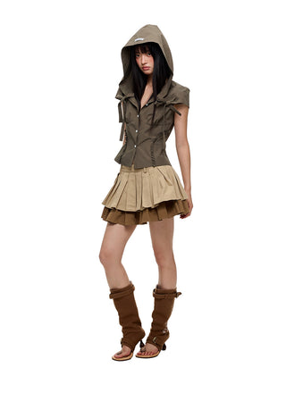 [JIKOO] hooded shirt top