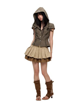 [JIKOO] hooded shirt top