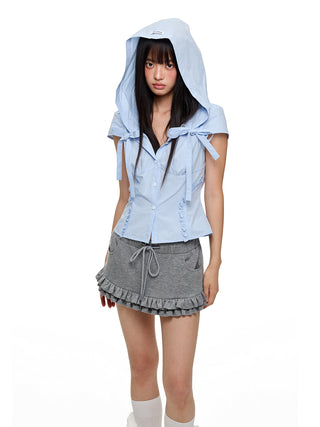 [JIKOO] hooded shirt top