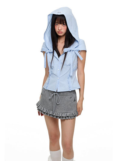 [JIKOO] hooded shirt top