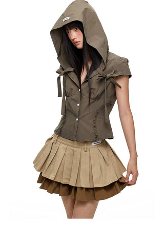 [JIKOO] hooded shirt top