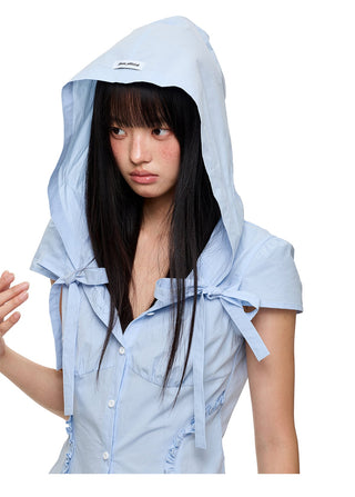 [JIKOO] hooded shirt top