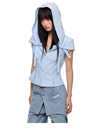 [JIKOO] hooded shirt top