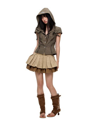 [JIKOO] hooded shirt top