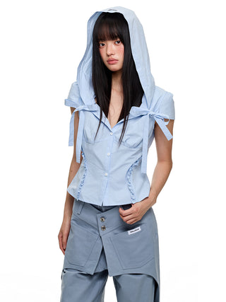 [JIKOO] hooded shirt top