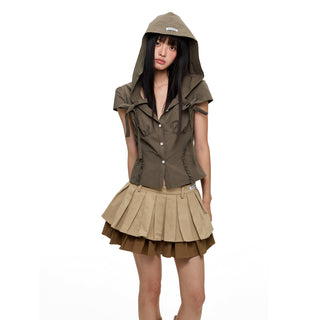 [JIKOO] hooded shirt top