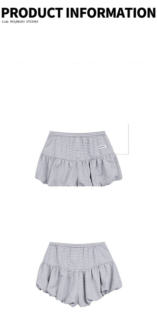[JIKOO] striped bud shorts