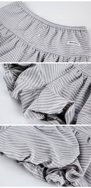 [JIKOO] striped bud shorts
