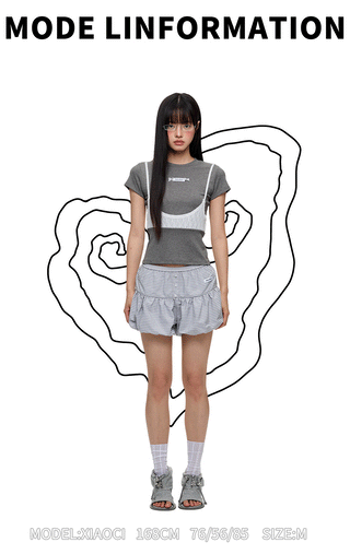 [JIKOO] striped bud shorts