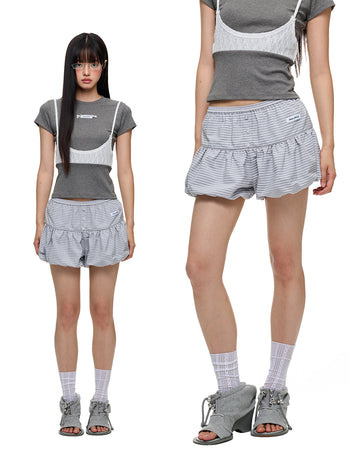 [JIKOO] striped bud shorts