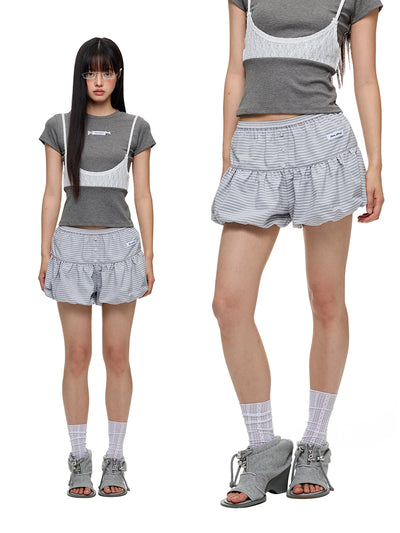 [JIKOO] striped bud shorts