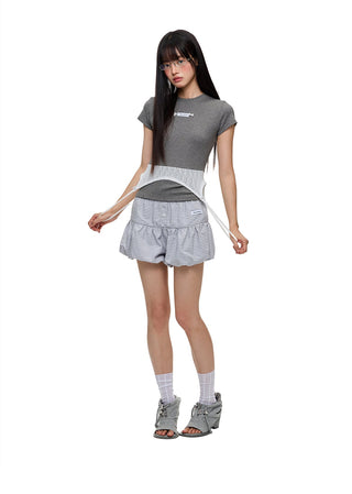 [JIKOO] striped bud shorts