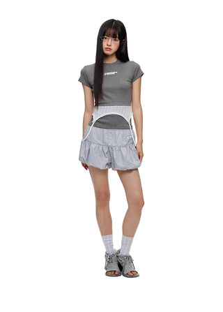 [JIKOO] striped bud shorts