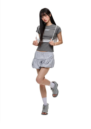 [JIKOO] striped bud shorts
