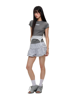 [JIKOO] striped bud shorts