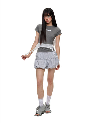 [JIKOO] striped bud shorts
