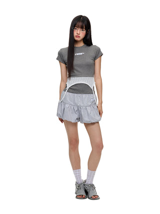 [JIKOO] striped bud shorts