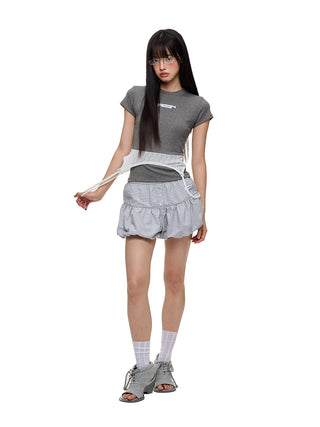 [JIKOO] striped bud shorts