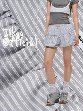 [JIKOO] striped bud shorts