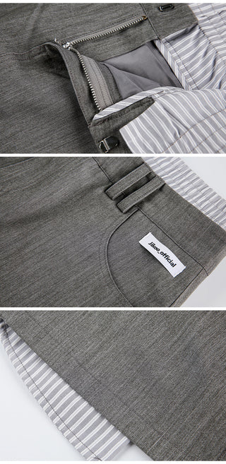 [JIKOO] patchwork suit skirt