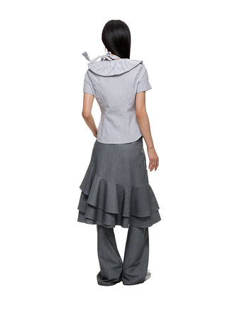 [JIKOO] ruffled band top