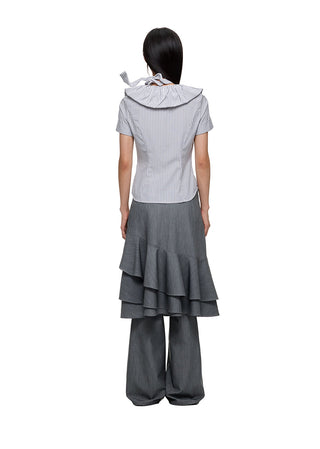 [JIKOO] ruffled band top