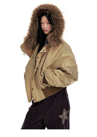 [JIKOO] retro fur jacket
