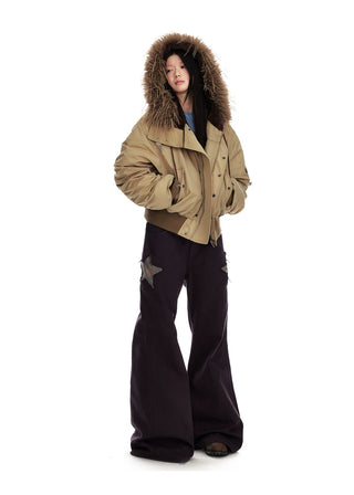 [JIKOO] retro fur jacket