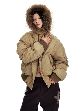 [JIKOO] retro fur jacket