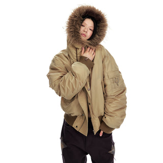[JIKOO] retro fur jacket