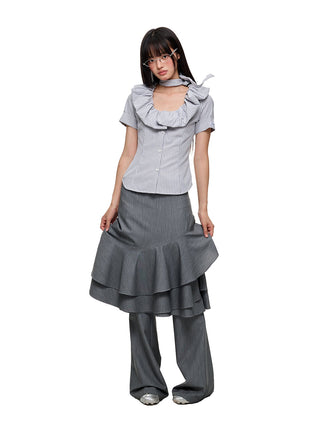 [JIKOO] pleated suit pants