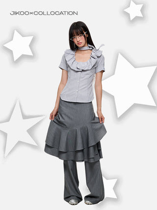 [JIKOO] pleated suit pants