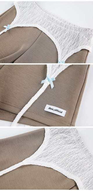 [JIKOO] bow knit shorts