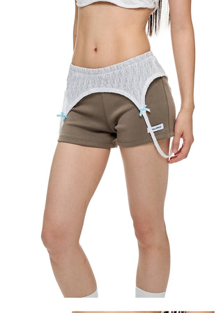 [JIKOO] bow knit shorts