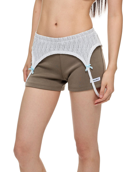 [JIKOO] bow knit shorts