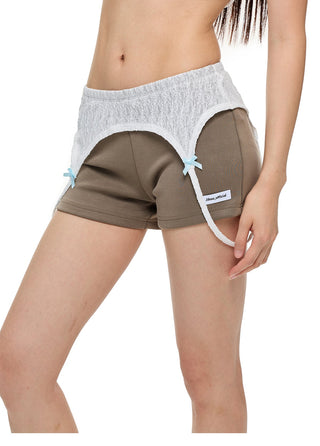 [JIKOO] bow knit shorts