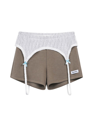 [JIKOO] bow knit shorts