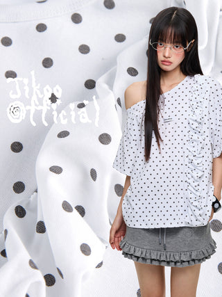 [JIKOO] polka dot top