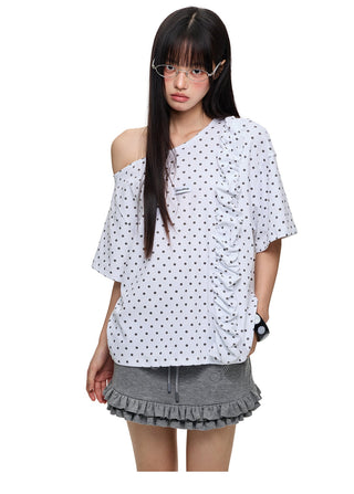[JIKOO] polka dot top