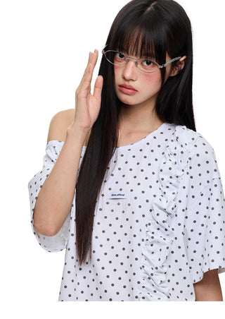 [JIKOO] polka dot top