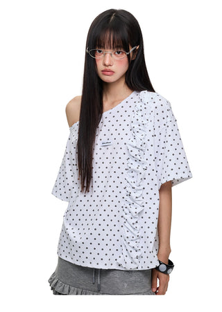 [JIKOO] polka dot top